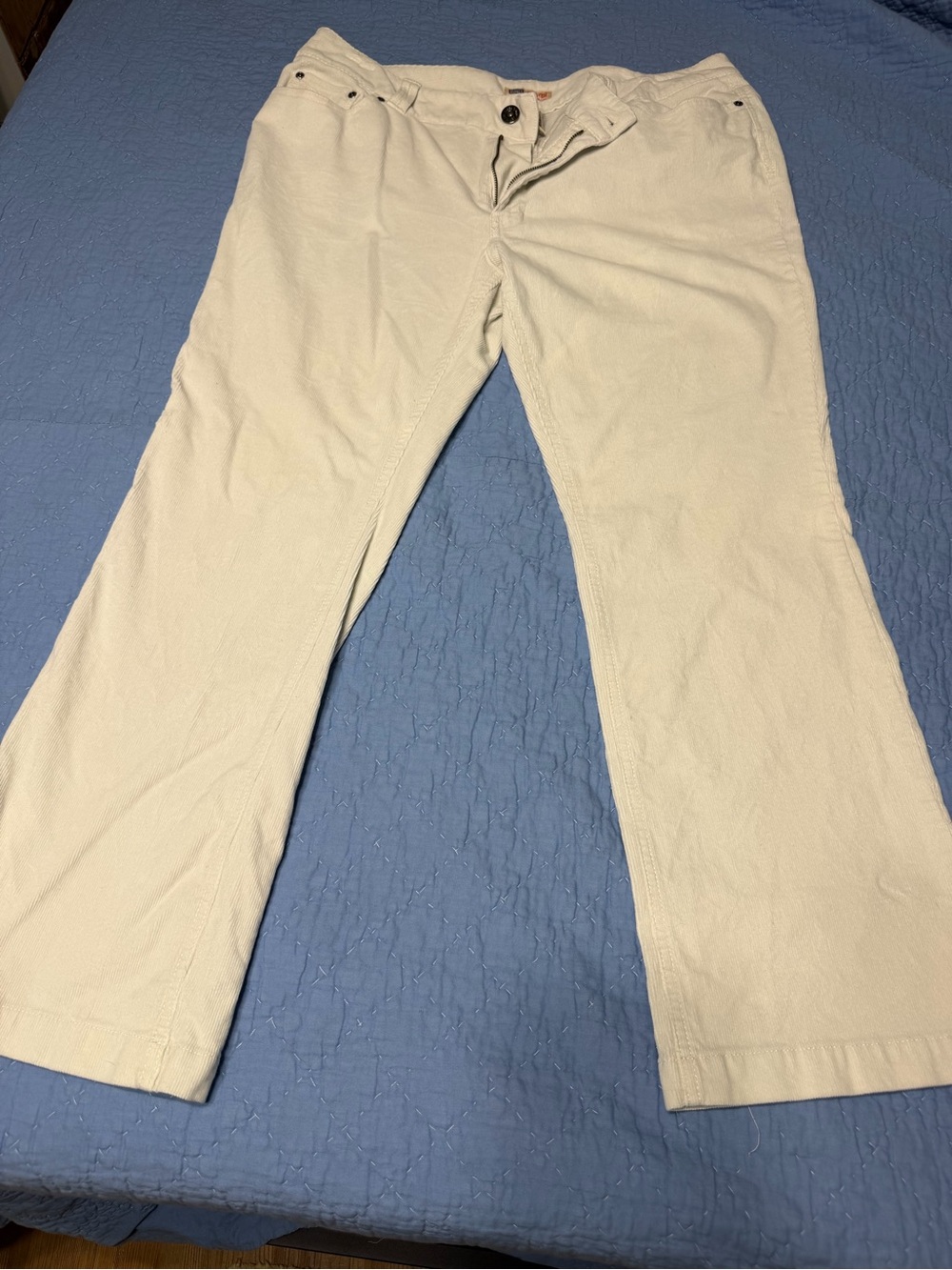 Faded Glory Women's Light Cream Corduroy Pants